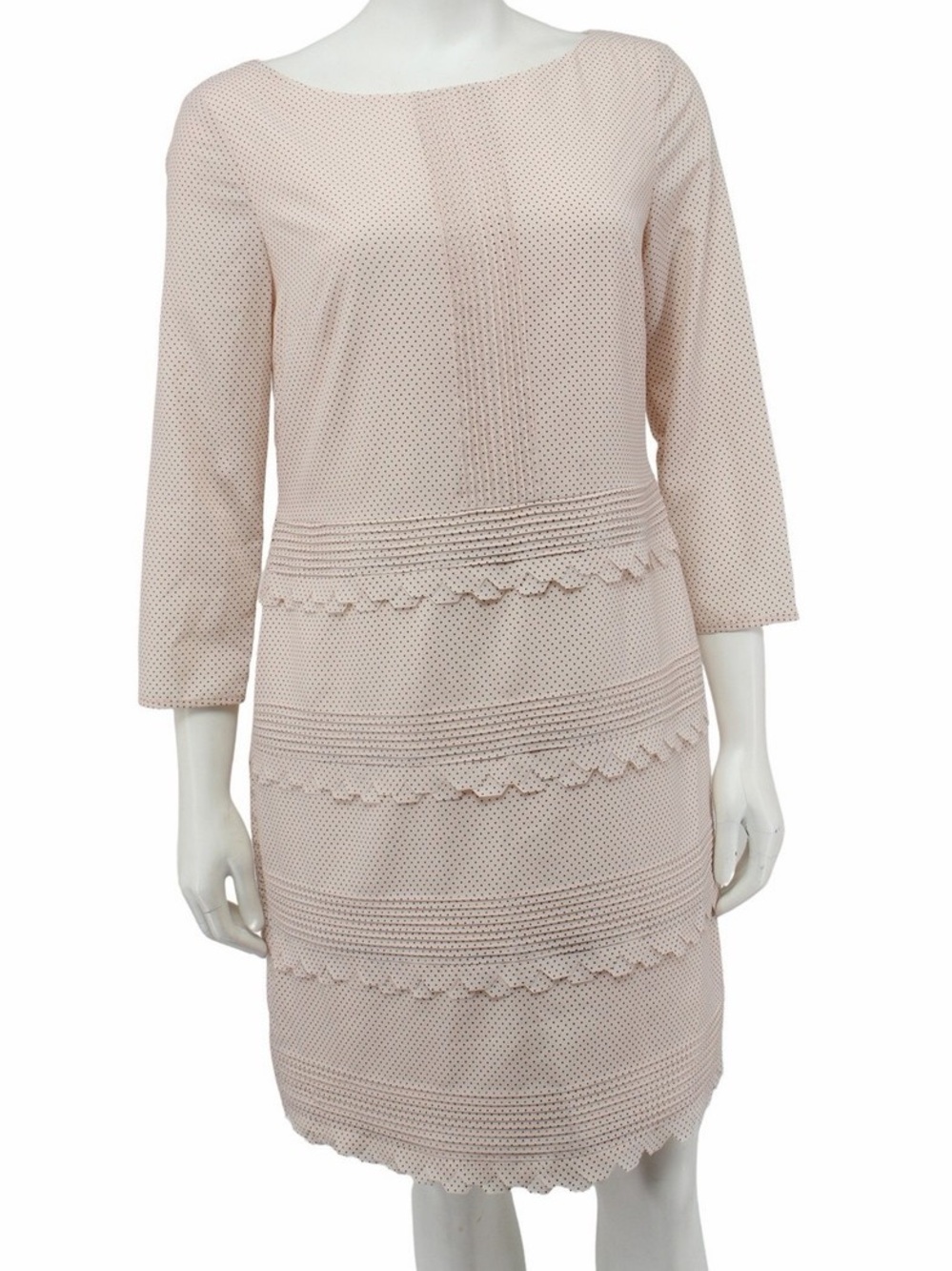 Banana Republic Cream Eyelet Long Sleeve A-Line Dress